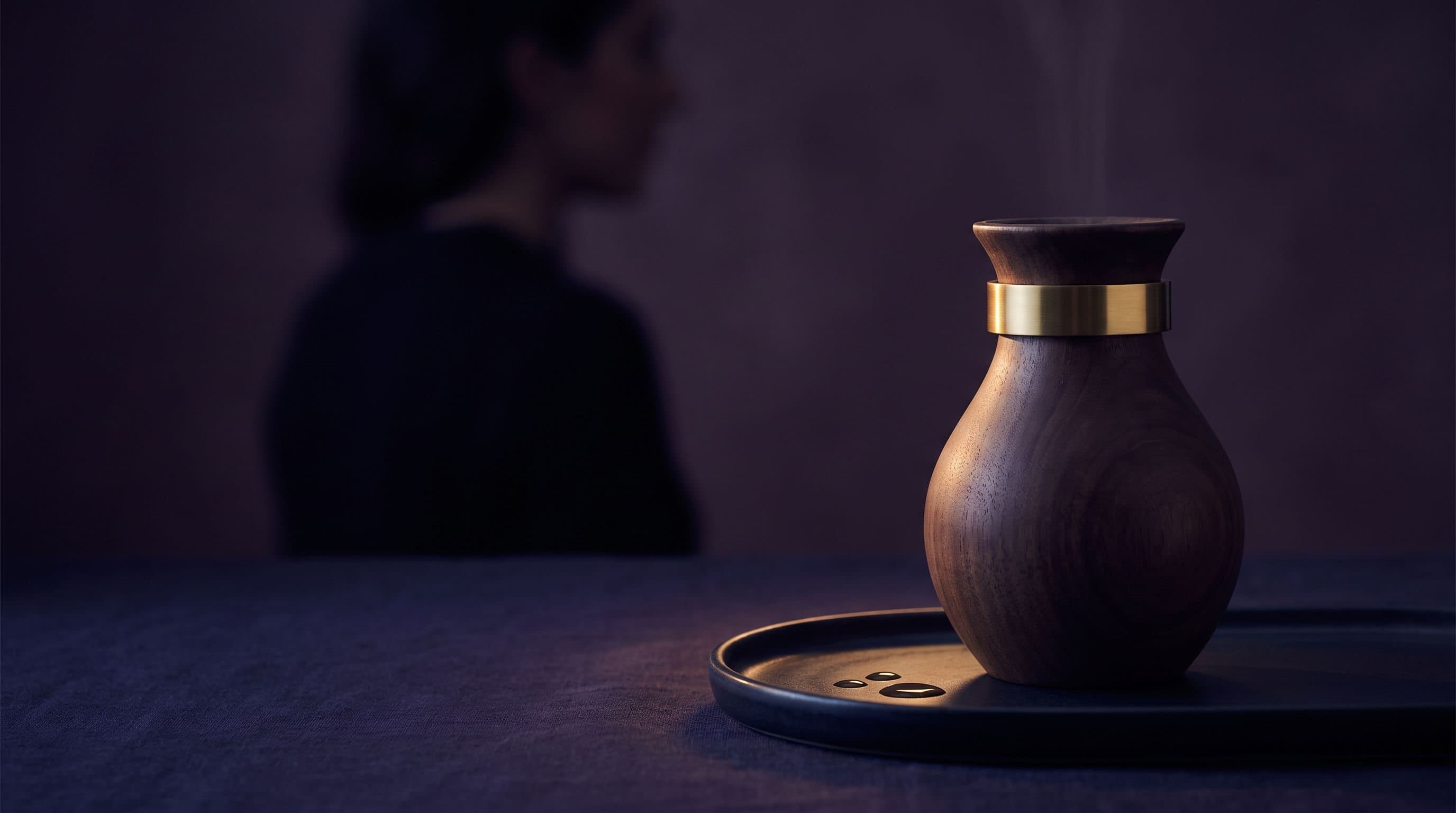 Diffuseur de parfum en bois, ambiance du soir